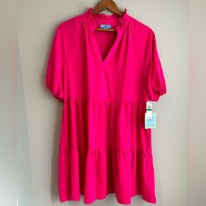 Hot pink tiered dress